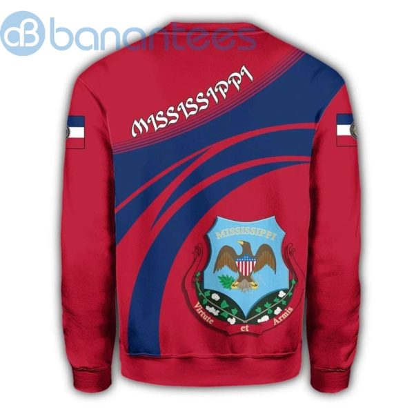 Mississippi Coat Of Arms Cricket Style Red And Blue All Over Printed 3D Sweatshirt Product Photo