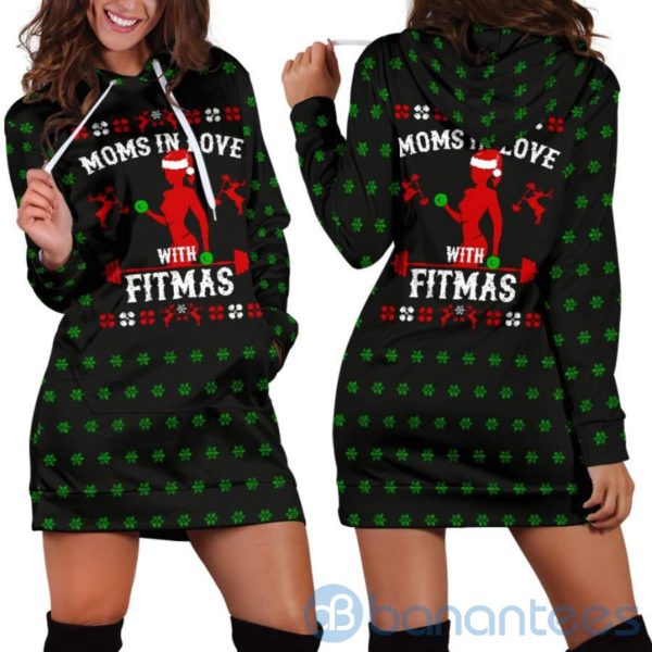 Mom In Love With Fitness Christmas Hoodie Dress For Women Product Photo