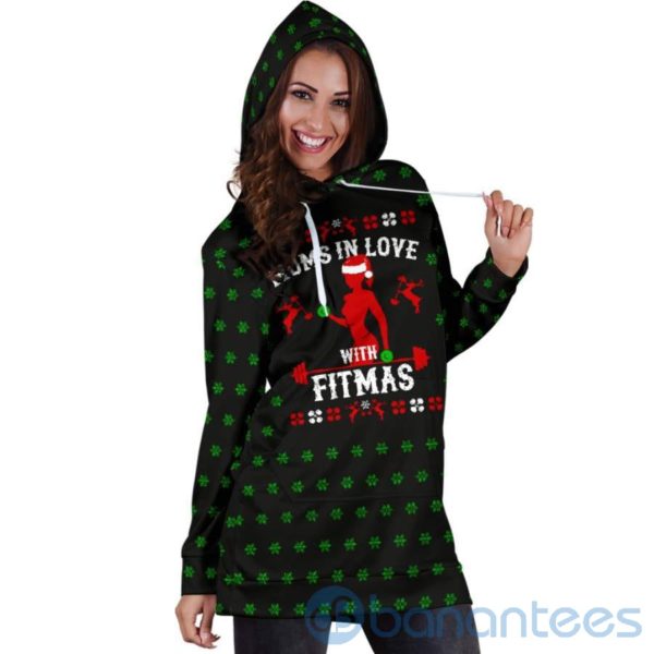 Mom In Love With Fitness Christmas Hoodie Dress For Women Product Photo