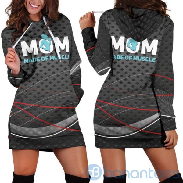 Mom Made Of Muscle Hoodie Dress For Women Product Photo
