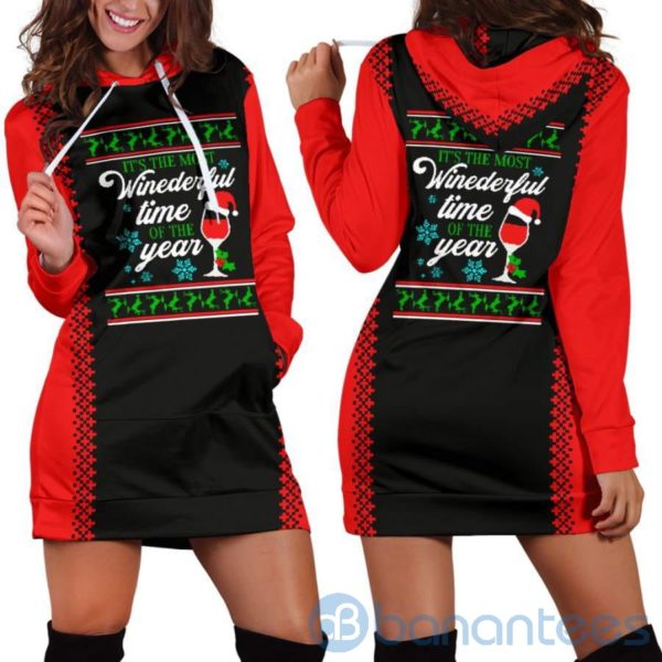 Most Winederful Time of Year Hoodie Dress For Women Product Photo