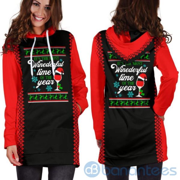 Most Winederful Time of Year Hoodie Dress For Women Product Photo