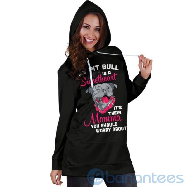 My Pitbull Is A Sweetheart Hoodie Dress For Women Product Photo