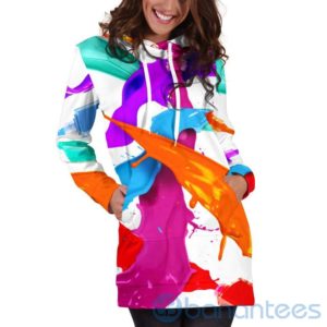 Nail Polish Colorfull Hoodie Dress For Women Product Photo