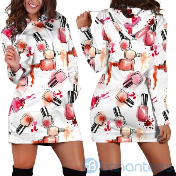 Nail Polish Splatter Hoodie Dress For Women Product Photo