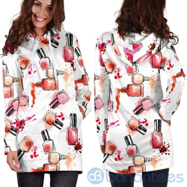 Nail Polish Splatter Hoodie Dress For Women Product Photo