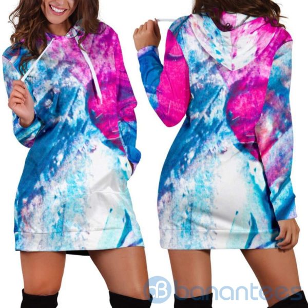 Nail Polish Texture Hoodie Dress For Women Product Photo