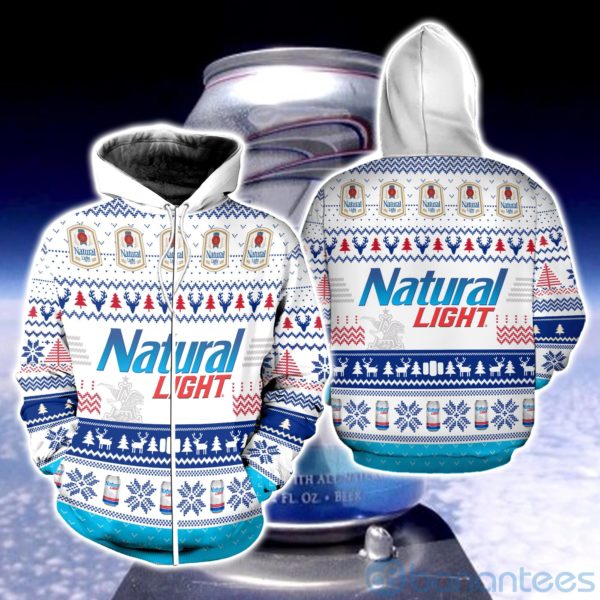 Natural Light Beer Ugly Christmas All Over Printed 3D Shirt Product Photo