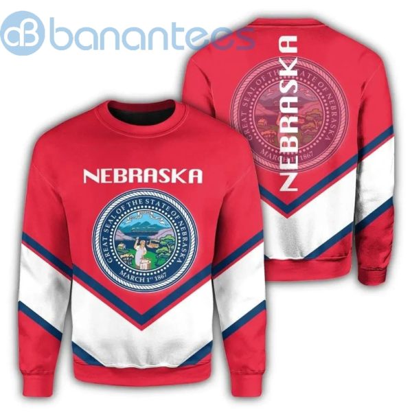 Nebraska Coat Of Arms Lucian Style Red All Over Printed 3D Sweatshirt Product Photo