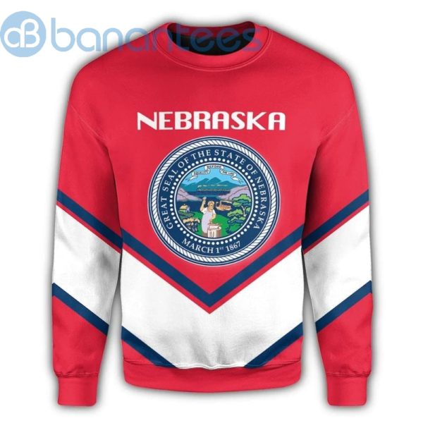 Nebraska Coat Of Arms Lucian Style Red All Over Printed 3D Sweatshirt Product Photo