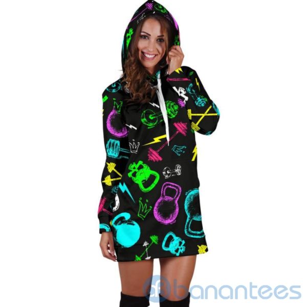 Neon Gym Hoodie Dress For Women Product Photo