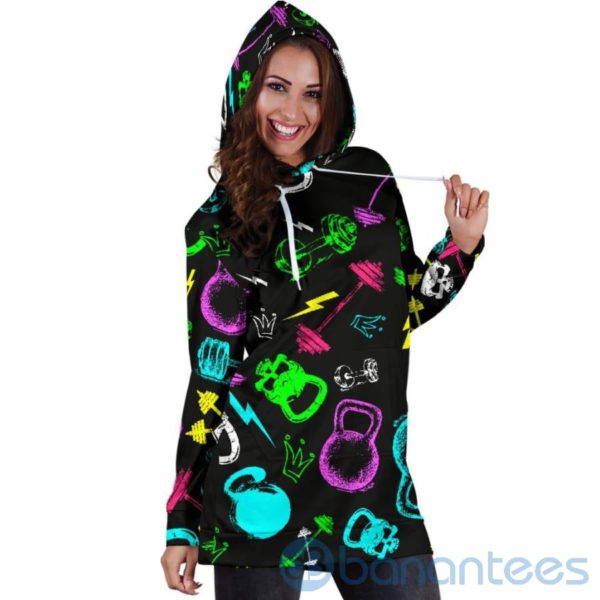 Neon Gym Hoodie Dress For Women Product Photo