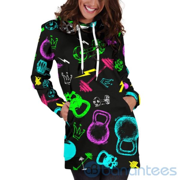 Neon Gym Hoodie Dress For Women Product Photo