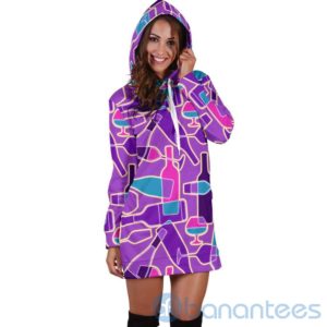 Neon Wine Hoodie Dress For Women Product Photo