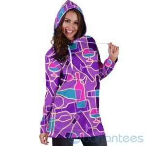 Neon Wine Hoodie Dress For Women Product Photo
