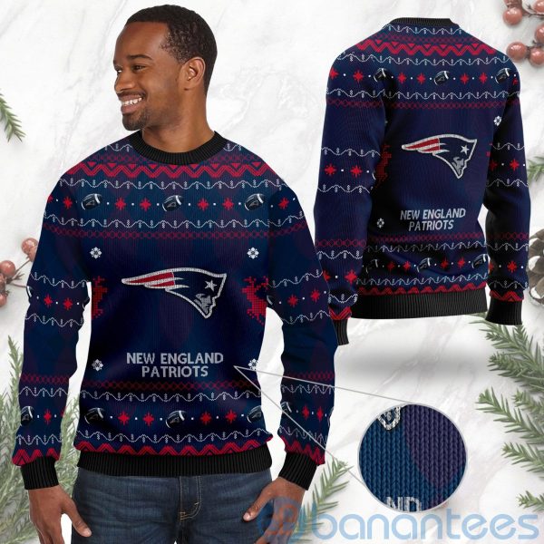 New England Patriots American Football Black Ugly Christmas 3D Sweater Product Photo