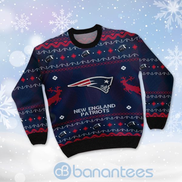 New England Patriots American Football Black Ugly Christmas 3D Sweater Product Photo