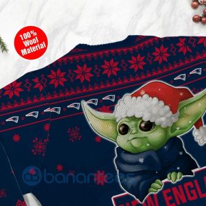 New England Patriots Cute Baby Yoda Grogu Ugly Christmas 3D Sweater Product Photo