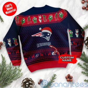 New England Patriots Grateful Dead SKull And Bears Custom Name Christmas 3D Sweater Product Photo