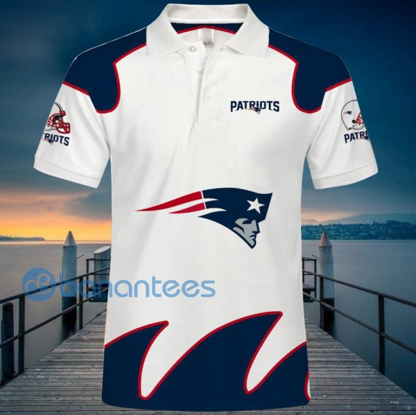 New England Patriots White Polo Shirt For Men Product Photo