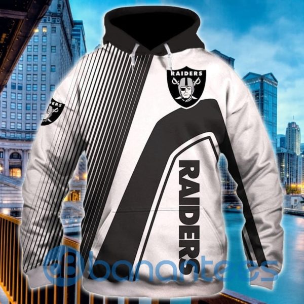 New Hoodies 3D Oakland Raiders White Black 3D Hoodie Zip Hoodie Product Photo