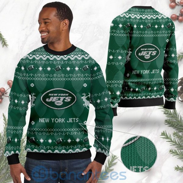 New York Jets American Football Black Ugly Christmas 3D Sweater Product Photo