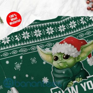 New York Jets Cute Baby Yoda Grogu Ugly Christmas 3D Sweater Product Photo