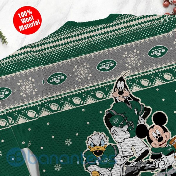 New York Jets Disney Donald Duck Mickey Mouse Goofy Custom Name Christmas 3D Sweater Product Photo