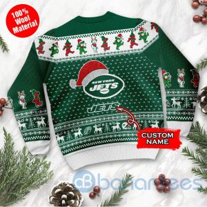 New York Jets Grateful Dead SKull And Bears Custom Name Ugly Christmas 3D Sweater Product Photo