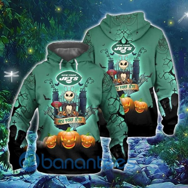 New York Jets Halloween Costume 3D Hoodie Jack Skellington 3D Graphic Product Photo