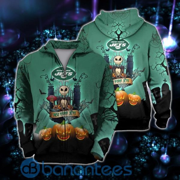 New York Jets Halloween Costume 3D Hoodie Jack Skellington 3D Graphic Product Photo