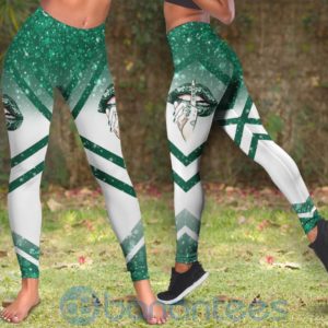 New York Jets Leggings And Criss Cross Tank Top For Women Product Photo