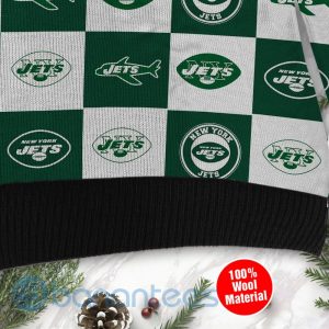New York Jets Logo Checkered Flannel Design Ugly Christmas 3D Sweater Product Photo