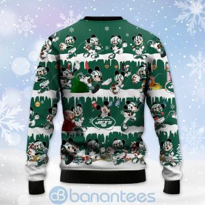 New York Jets Mickey American Football Ugly Christmas 3D Sweater Product Photo