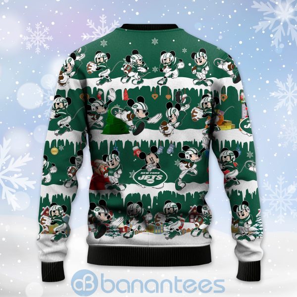 New York Jets Mickey American Football Ugly Christmas 3D Sweater Product Photo