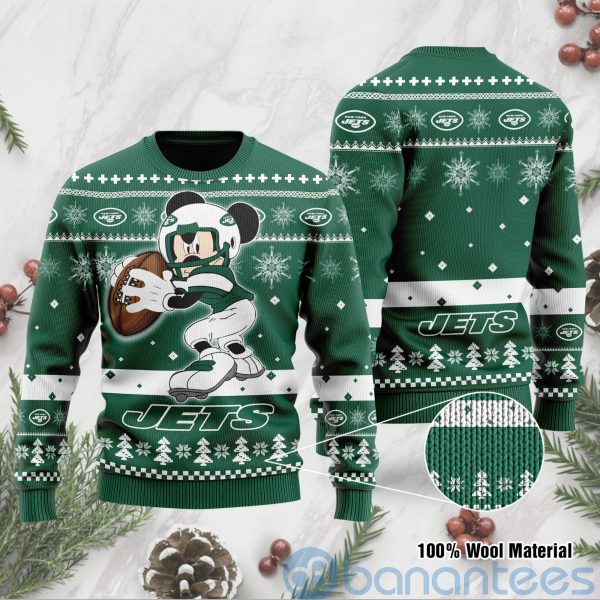 New York Jets Mickey Mouse Funny Ugly Christmas 3D Sweater Product Photo