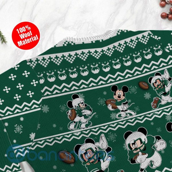 New York Jets Mickey Mouse Ugly Christmas 3D Sweater Holiday Party Product Photo