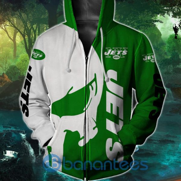 New York Jets Skull Design Full Printed 3D Hoodie Zip Hoodie Product Photo
