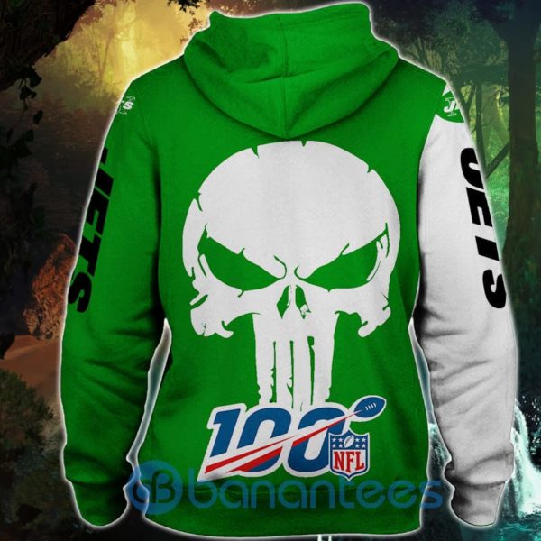 New York Jets Skull Design Full Printed 3D Hoodie Zip Hoodie Product Photo