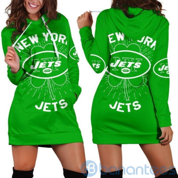 New York Jets St Patrick'S Day Hoodie Dress For Women Product Photo