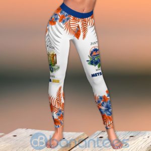 New York Mets Girl Leggings And Criss Cross Tank Top For Women Product Photo
