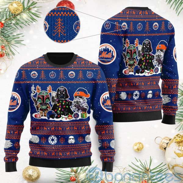 New York Mets Star Wars Ugly Christmas 3D Sweater Product Photo