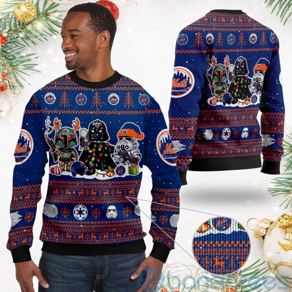 New York Mets Star Wars Ugly Christmas 3D Sweater Product Photo