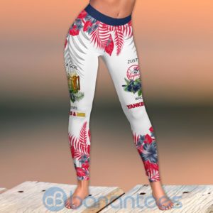 New York Yankees Girl Leggings And Criss Cross Tank Top For Women Product Photo