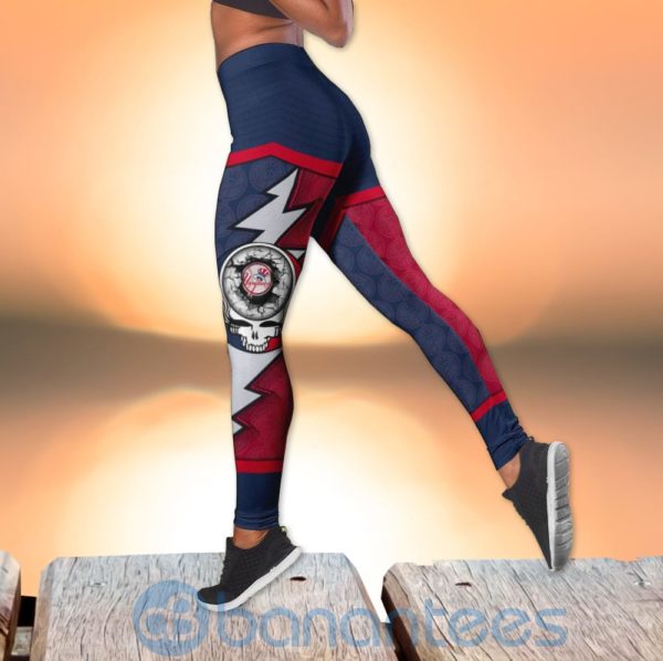 New York Yankees Leggings And Criss Cross Tank Top For Women Product Photo