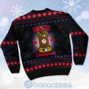 New York Yankees World Series Champions Ugly Christmas 3D Sweater Product Photo