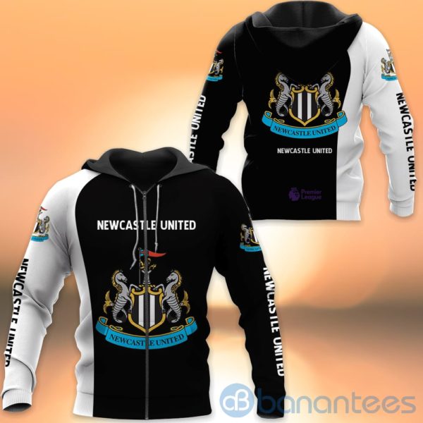 Newcastle United FC Black All Over Printed Hoodies Zip Hoodies Product Photo