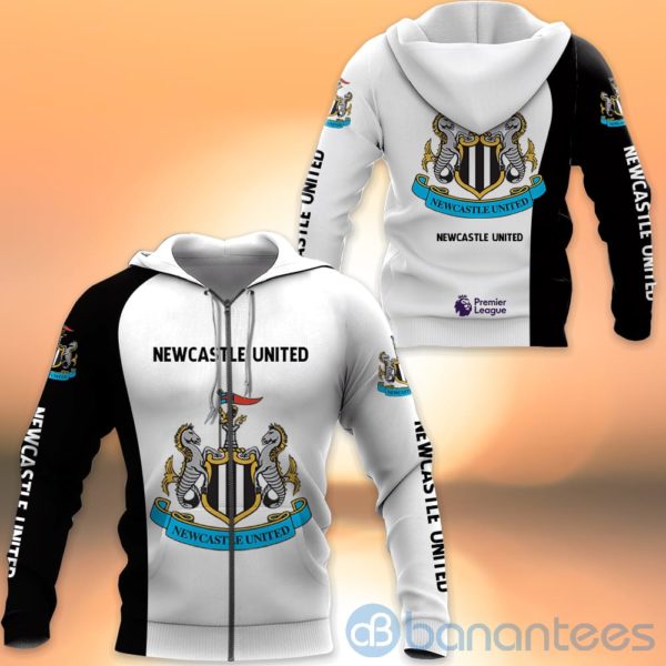 Newcastle United FC White All Over Printed Hoodies Zip Hoodies Product Photo