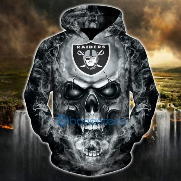 NFL 3D Hoodie 3D Skull Oakland Raiders 3D Hoodie Zip Hoodie Product Photo