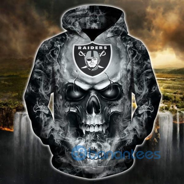 NFL 3D Hoodie 3D Skull Oakland Raiders 3D Hoodie Zip Hoodie Product Photo